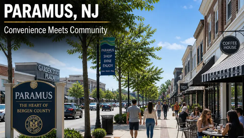 Residential neighborhood in Paramus NJ with easy access to nearby hospitals and medical facilities